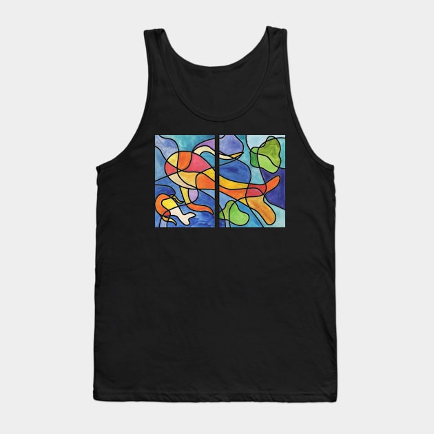 Fish Stained Glass Tank Top by TommyJ Art